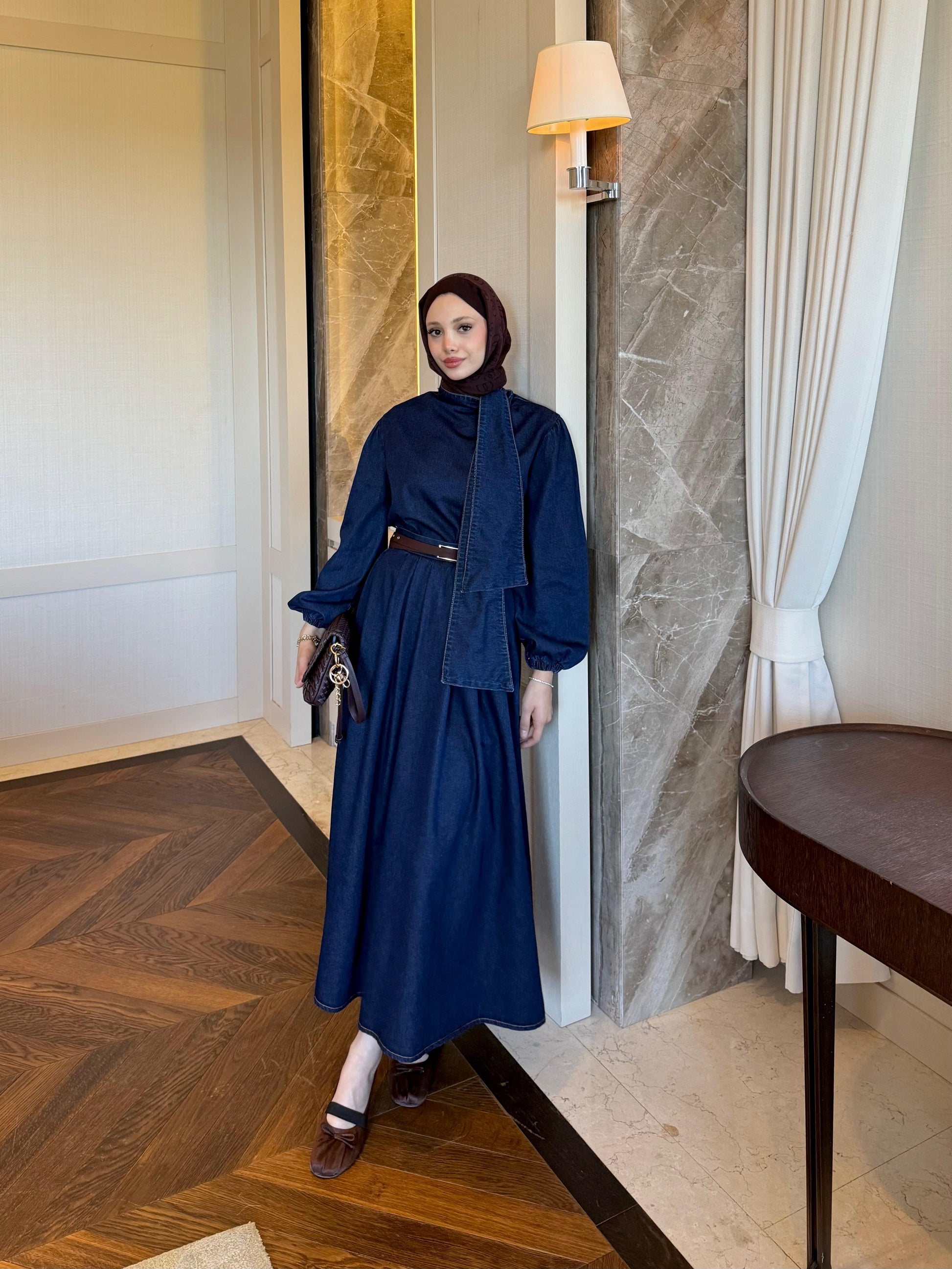 Denim elegance elbise