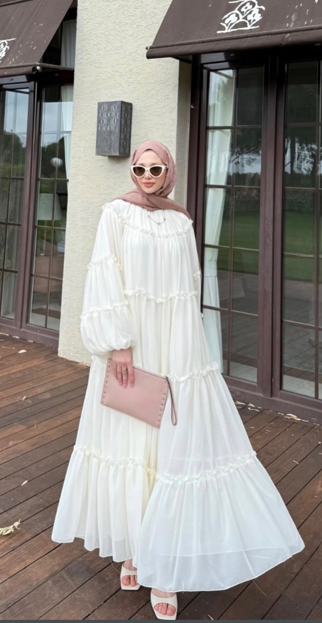 Kat Kat Elbise (Beyaz)